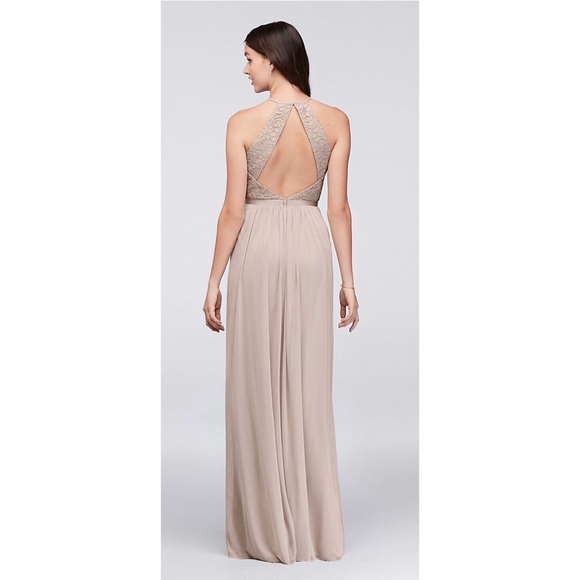SIZE 2 DAVIDS BRIDAL OPEN BACK DRESS - Picture 2 of 6